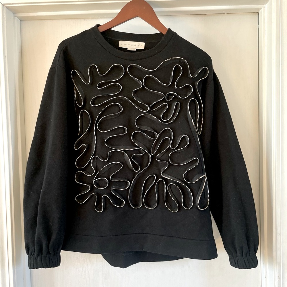 Stella McCartney - Zipper-Squiggle Sweater, Black, Italian size 40